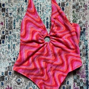 Vibrant Swirl Halter bodysuit